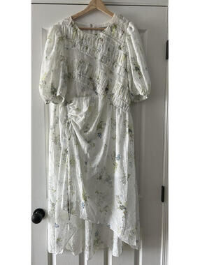 AllSaints Serene Women's Dress Puff Sleeve Floral Cottagecore US 8 Smocked